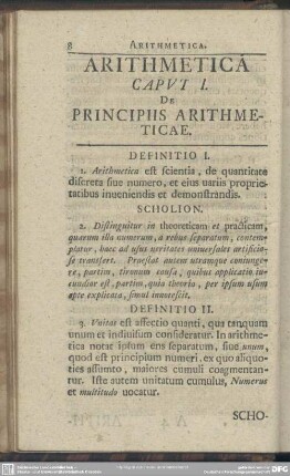 [I.] Arithmetica