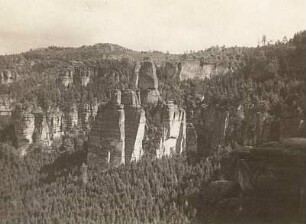 Elbsandsteingebirge. Kleiner Winterberg von der Idagrotte