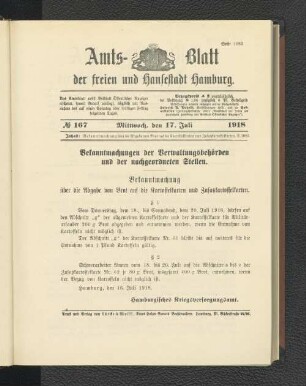 No. 167, 17. Juli 1918