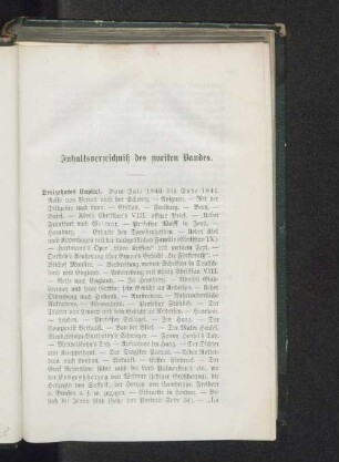 Inhaltsverzeichniß des zweiten Bandes.