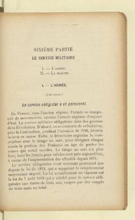 Sixième Partie Le Service Militaire.