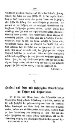 Hundert und sechs und sechszigstes Sendschreiben an Lehrer und Lehrerinnen