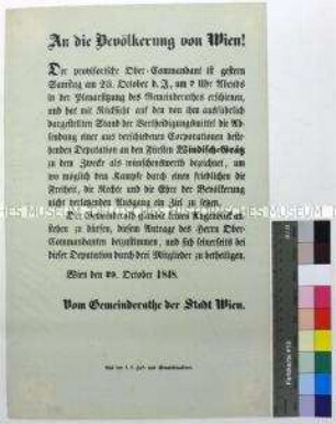 Maueranschlag des Gemeinderates der Stadt Wien