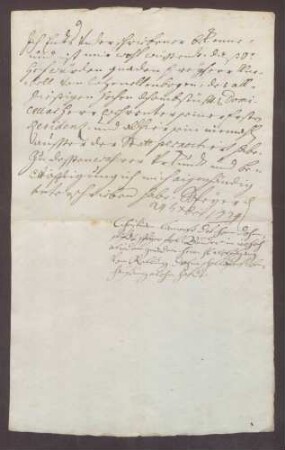 Testimonium primae residentiae des Lothar Franz Knebel von Katzenelnbogen.