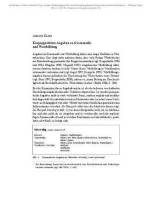Korpusgestützte Angaben zu Grammatik und Wortbildung