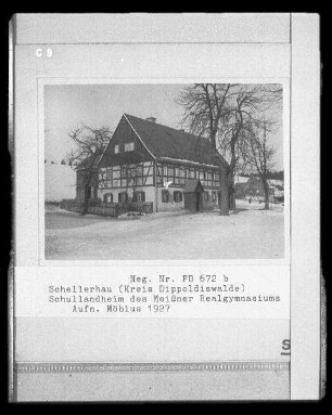 Altenberg-Schellerhau. Schullandheim (19. Jahrhundert?) des Meißner Realgymnasiums. Straßenansicht