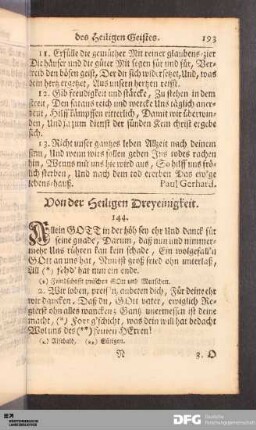 Von der Heiligen Dreyeinigkeit.