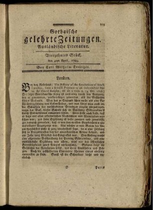 Vierzehntes Stück, den 4ten April, 1789.