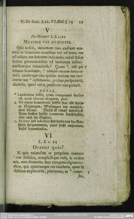 VI L. I. c. 15 Orator quis?