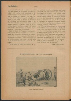 Fotografías de la guerra : Pieza de artilleria en acción