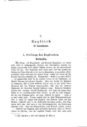 Englisch : [Abteilung B. Die einzelnen Lehrgegenstände]