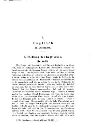 Englisch : [Abteilung B. Die einzelnen Lehrgegenstände]
