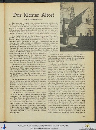Das Kloster Altorf.