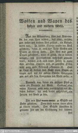 Waffen und Wapen des hohen und niedern Adels