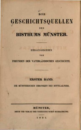 Die münsterischen Chroniken des Mittelalters
