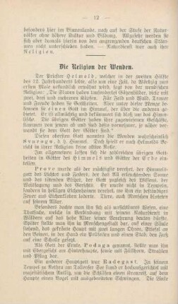 Die Religion der Wenden
