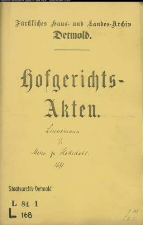 Lindemann, Simon Hermann gegen Meier zu Hakedahl - Schuldforderung