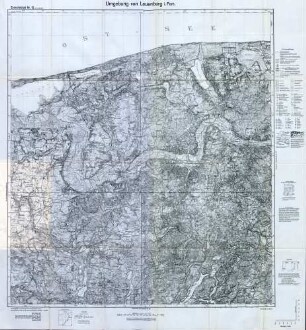 Reichskarte: Einheitsblatt 12 (1cm-Karte) Umgebung von Lauenburg i. Pom.