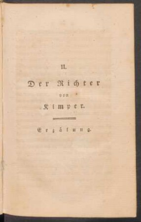 II. Der Richter von Kimper. Erzälung