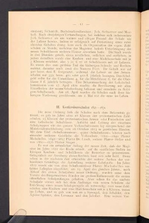 III. Konfessionsschulen 1821-1871.