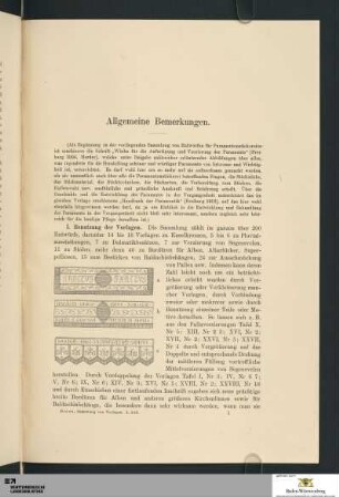 Allgemeine Bemerkungen