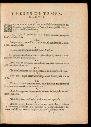 Theses De Temperantia.