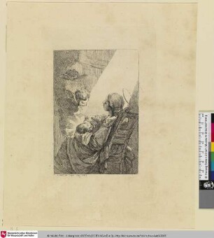 [Maria auf einem Stuhl mit dem schlafenden Jesusknaben; La Vierge bercant l'Enfant Jésus]