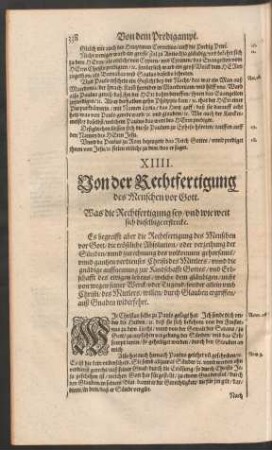 XIIII. Von der Rechtfertigung des Menschen vor Gott.