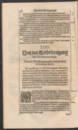 XIIII. Von der Rechtfertigung des Menschen vor Gott.