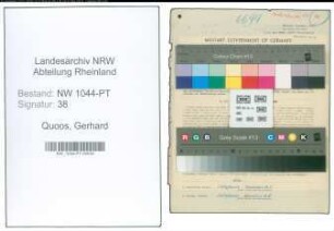 Entnazifizierung Gerhard Quoos , geb. 30.08.1895 (Telegraphenassistent)