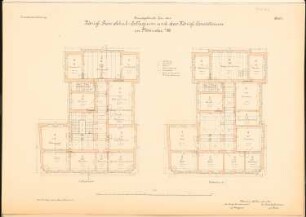 Provinzialschulkollegium und Konsistorium, Münster: Grundriss 1. und 2.OG 1:100