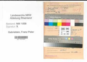 Entnazifizierung Franz Peter Gabrielsen , geb. 09.08.1894 (Apotheker)