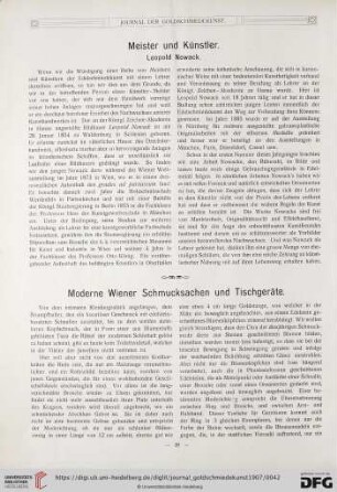 Meister und Künstler : Leopold Nowack