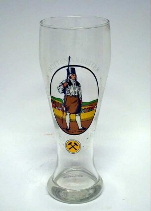 Weizenbierglas mit sächsischem Hüttenarbeiter