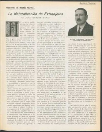 Cuestiones de interés nacional - La Naturalización de Extranjeros