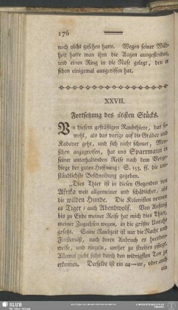 XXVII. Fortsetzung des 26sten Stücks