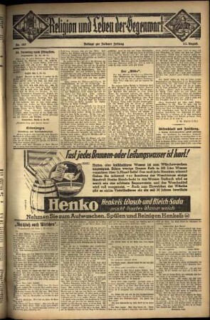 Dritte Ausgabe vom Sonntag, den 21. August 1932.