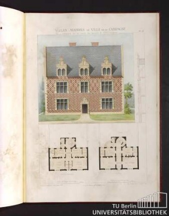 Villas, maisons de ville et de campagne. Composées sur les motifs des maisons de Paris moderne. Maison renaissance. Rez-de-chaussée. Etage 3.