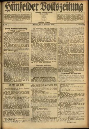Ausgabe vom Samstag, den 15. November 1919.