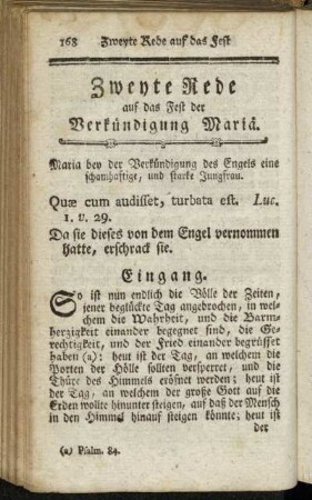 Zweyte Rede auf das Fest der Verkündigung Mariä