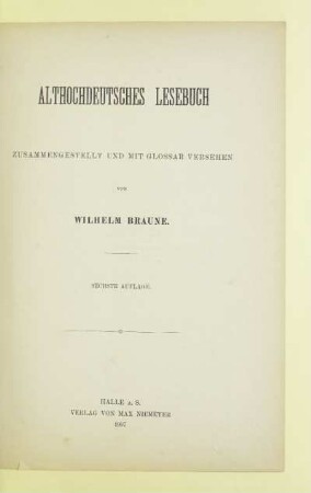 Althochdeutsches Lesebuch
