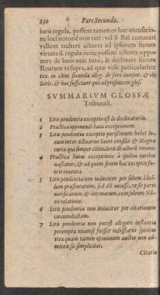 Summarium Glossae Tribunali.