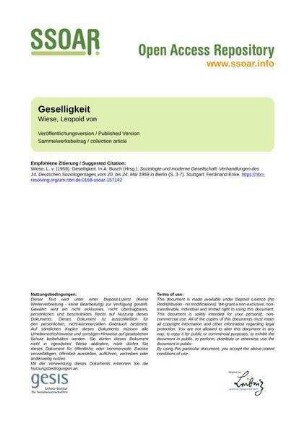 Geselligkeit