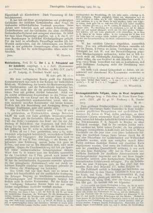 511-512 [Rezension] Wohlenberg, G., Der 1. u. 2. Petrusbrief und der Judasbrief, ausgelegt. 1. u. 2. Aufl
