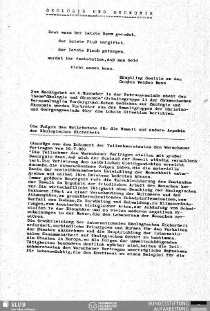 Ökologie und Ökonomie