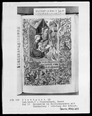 Lateinisch-französisches Stundenbuch (Livre d'heures) — Anbetung der Könige, Folio 51recto