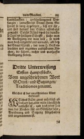 23-28, Dritte Unterweisung