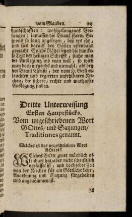 23-28, Dritte Unterweisung