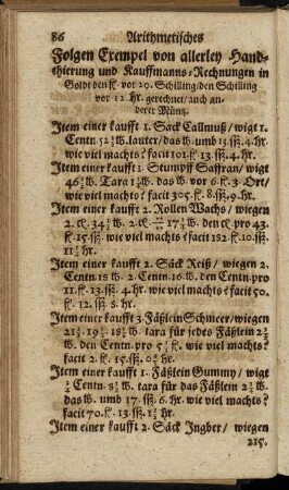 Folgen Exempel von allerley Handthierung und Kauffmanns-Rechnungen [...]