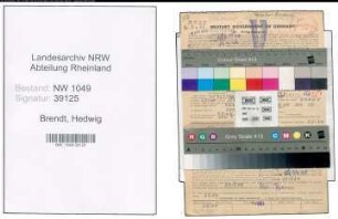 Entnazifizierung Hedwig Brendt , geb. 31.07.1890 (Haendler)
